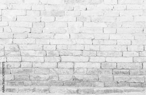 Old white brick wall texture background 