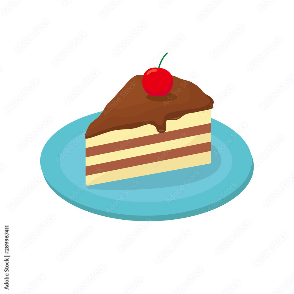 Slice of cake vector illustration isolated on white background. Cake clip art Slice of cake vector illustration isolated on white background. Cake clip art