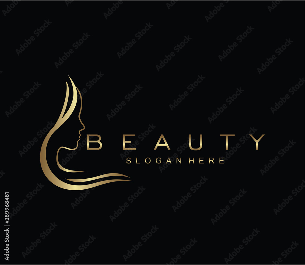 Beauty logo salon and hair treatment logo design template Stock Vector |  Adobe Stock