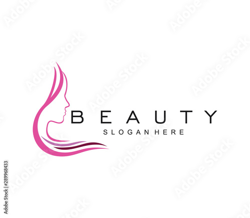 Beauty logo salon and hair treatment logo design template
