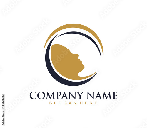 Beauty logo salon and hair treatment logo design template