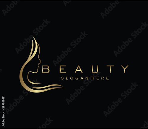 Beauty logo salon and hair treatment logo design template