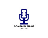 Microphone logo icon, podcast logo icon designs vector