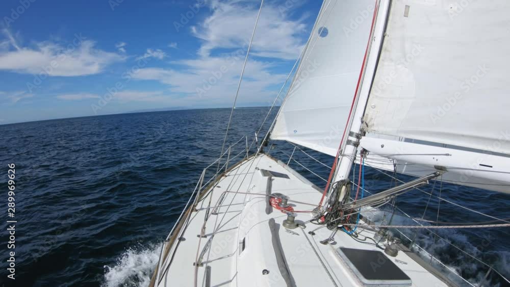 Sailboat Cruising Towards Catalina POV from Portside Sailboat Cruising Towards Catalina POV from Portside