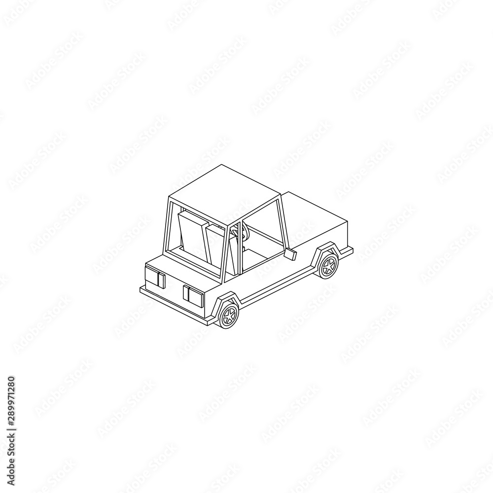 Isometric Cartoon Car isolated Isometric Cartoon Car isolated