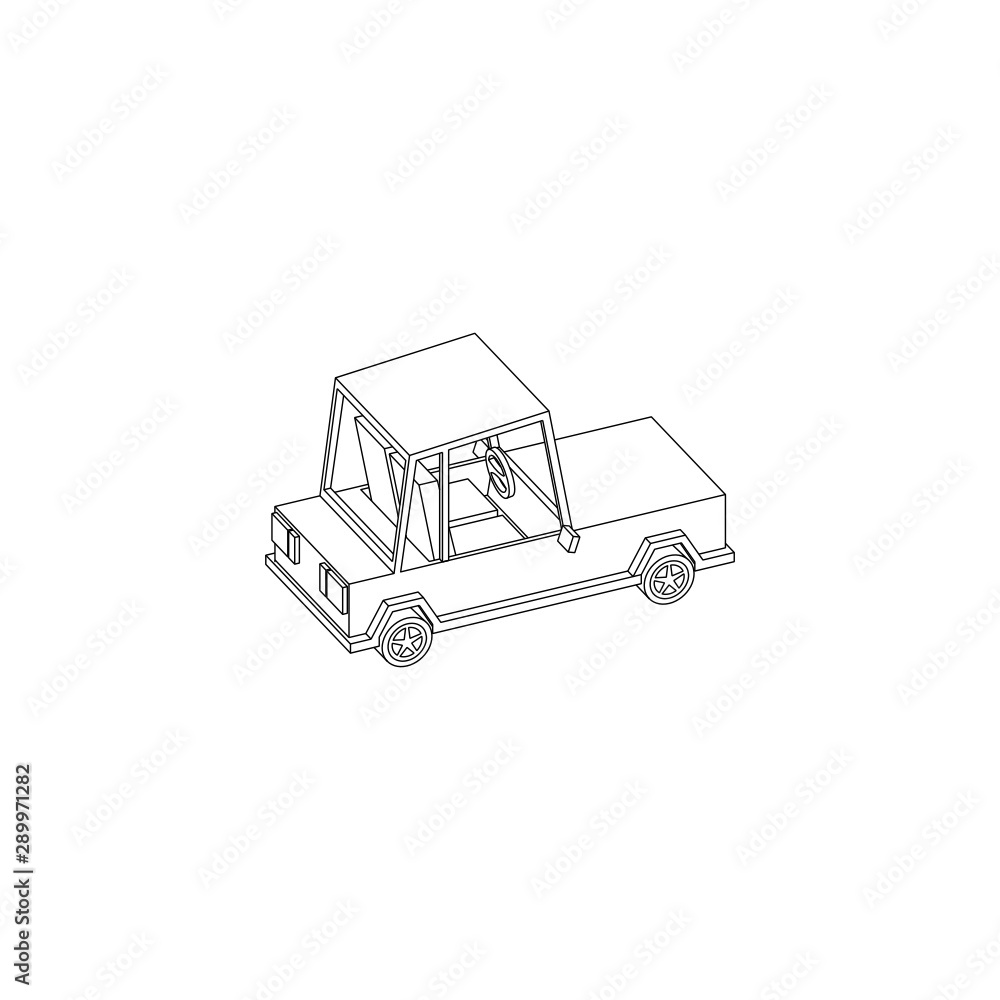 Isometric Cartoon Car isolated Isometric Cartoon Car isolated