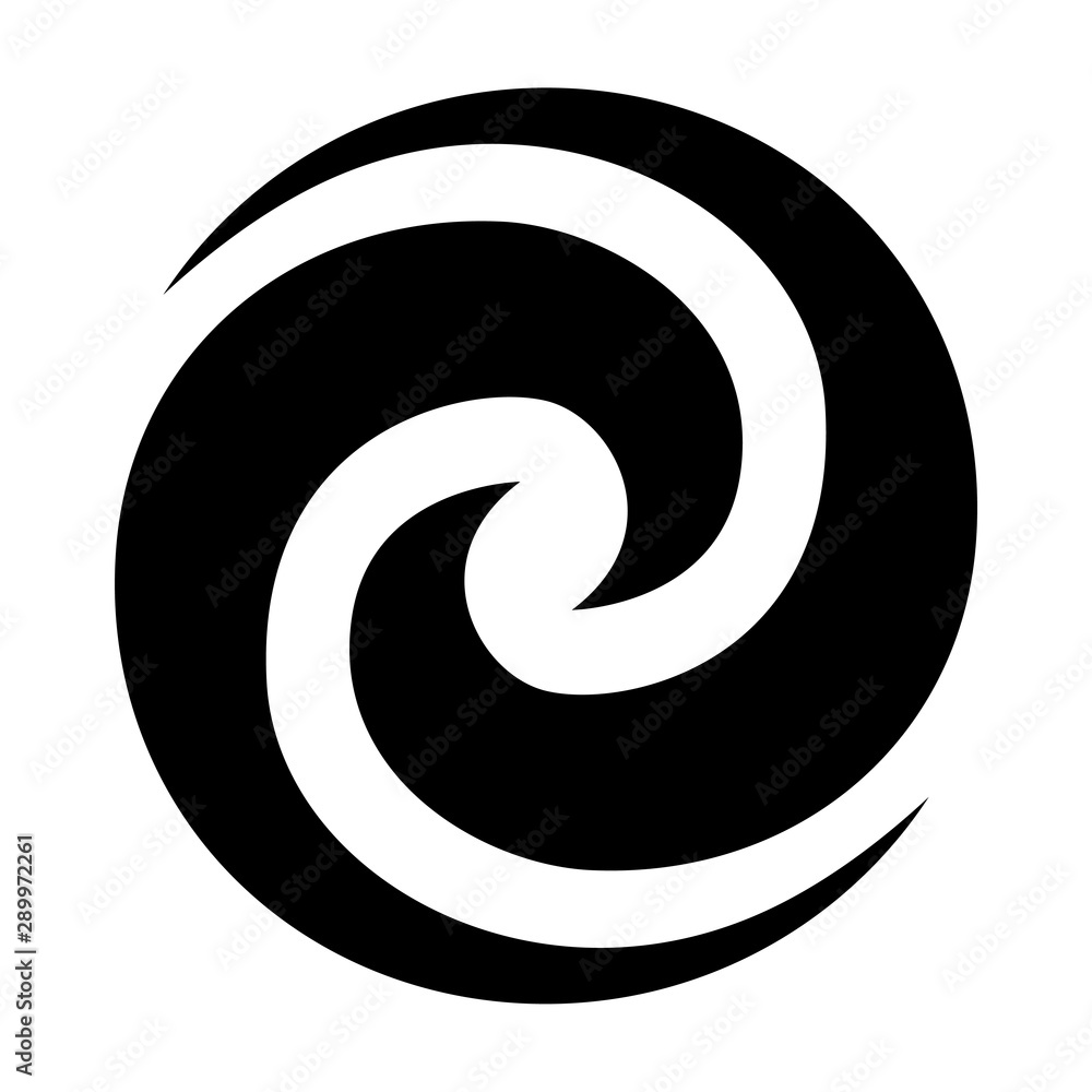 Maori Koru double Spiral black Stock-vektor | Adobe Stock