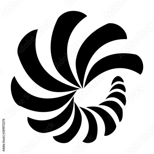 Maori Koru Nautilus Spiral Logo black