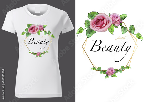 Design of Women White T-shi...