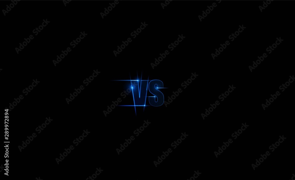 Icon neon versus logo vs letters for sports and fight competition. Battle  and match, game concept competitive. Vector illustration, Stock vector