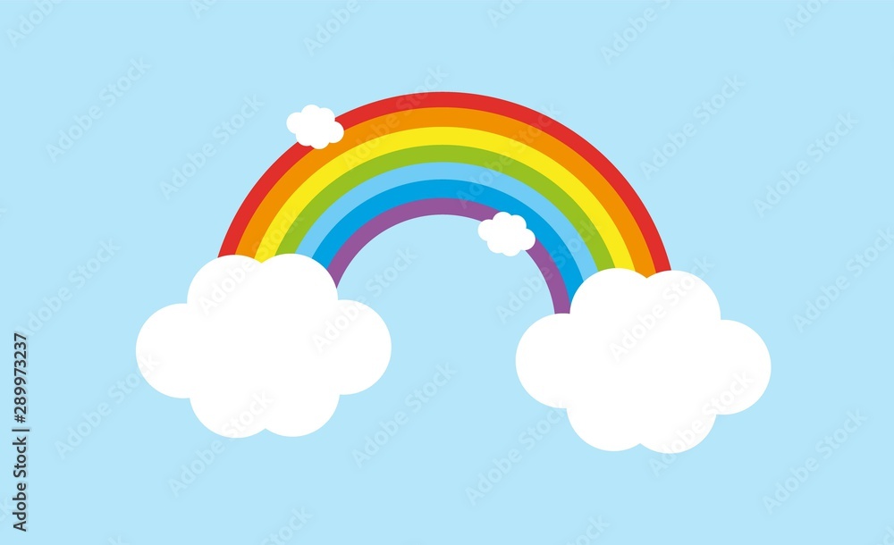 Color Rainbow With Clouds cartoon Color Rainbow With Clouds cartoon