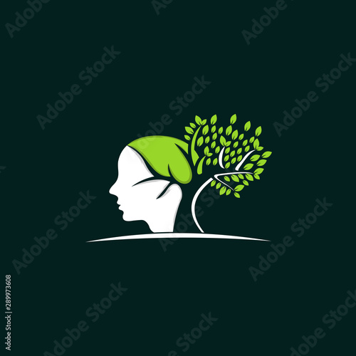 Human Tree Growth Naturally Icon Logo Design Template Element Vector Illustration