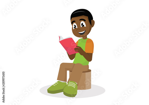 kid reading open book.