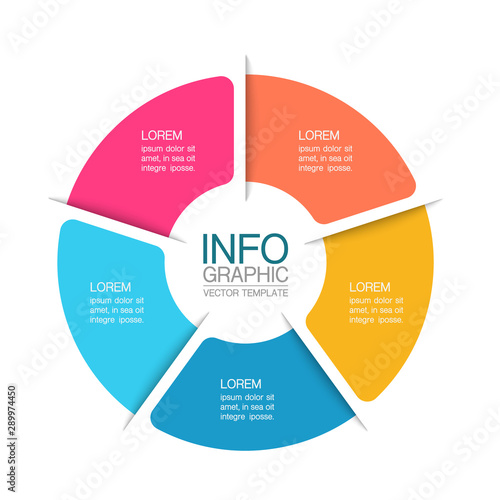 Vector iInfographic template for business, presentations, web design, 5 options.