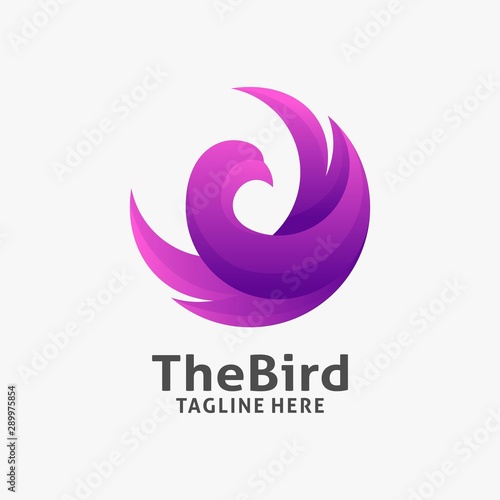 Round bird logo design