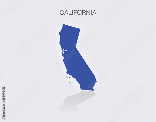 State of California Map in the United States of America