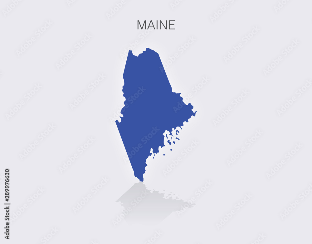 State of Maine Map in the United States of America