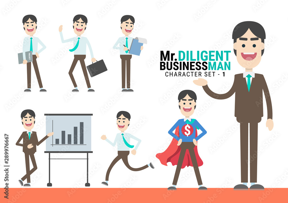 Mr.Diligent. The Businessman Character set - 1