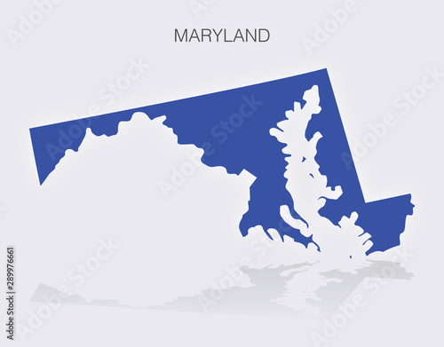 State of Maryland Map in the United States of America