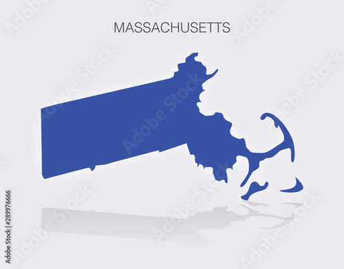 State of Massachusetts Map in the United States of America
