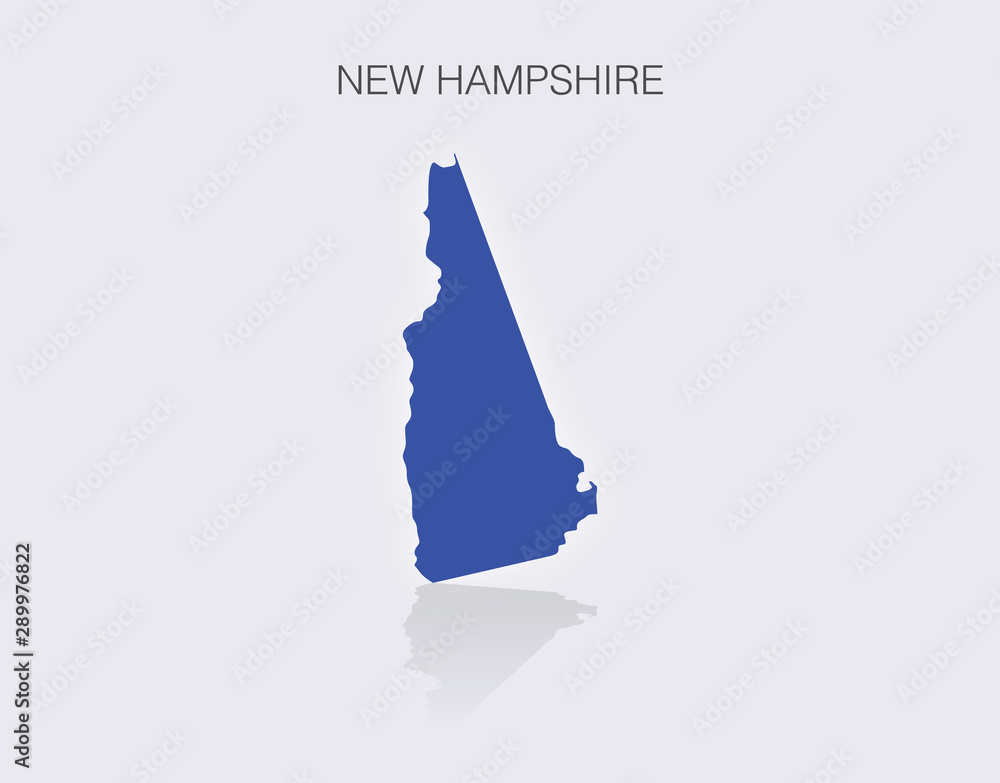 State of New Hampshire Map in the United States of America