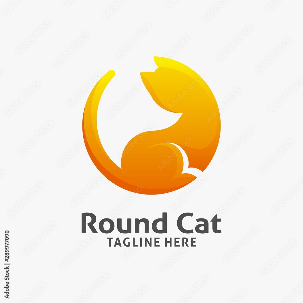 Obraz premium Round cat logo design