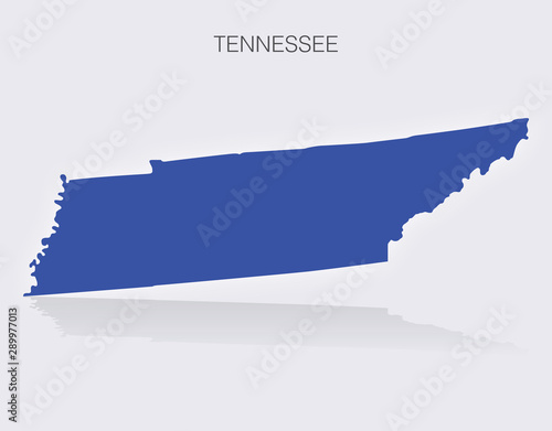 State of Tennesse Map in the United States of America