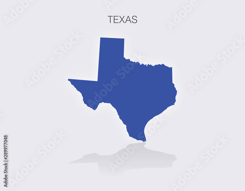 State of Texas Map in the United States of America