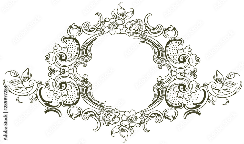 Luxury vector frame with border in rococo style Luxury vector frame with border in rococo style