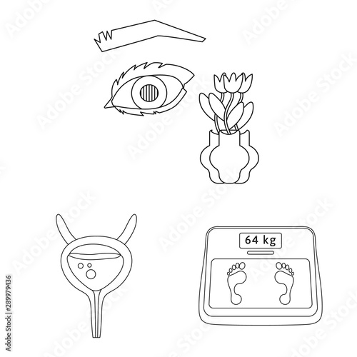 Isolated object of mellitus and diabetes icon. Set of mellitus and diet stock vector illustration.