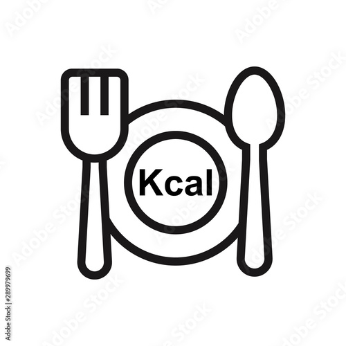 outline calories vector icon.