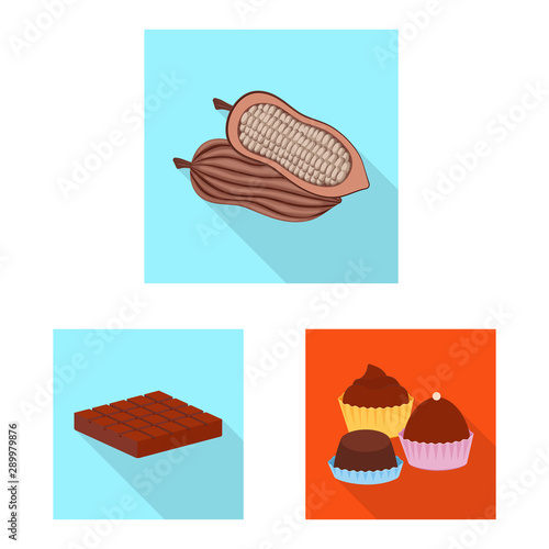 Vector illustration of treat and product logo. Collection of treat and yummy stock vector illustration.