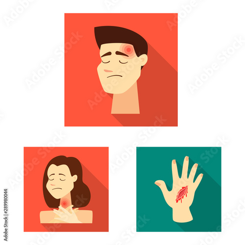 Isolated object of damage and wound sign. Collection of damage and rendering vector icon for stock.