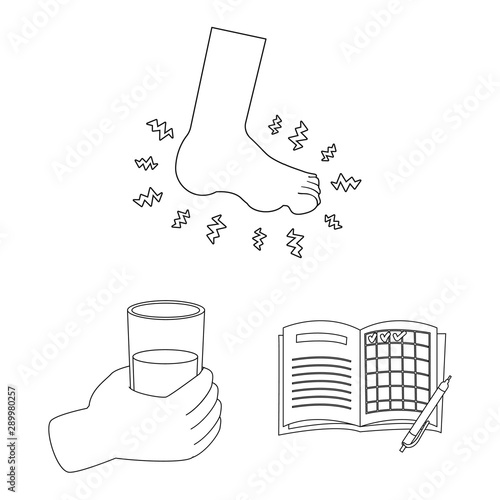 Vector design of mellitus and diabetes sign. Set of mellitus and diet stock vector illustration.