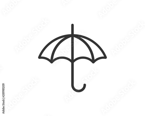 Umbrella icon vector. Rain protection. Concept for insurance company. Black and white silhouette flat design