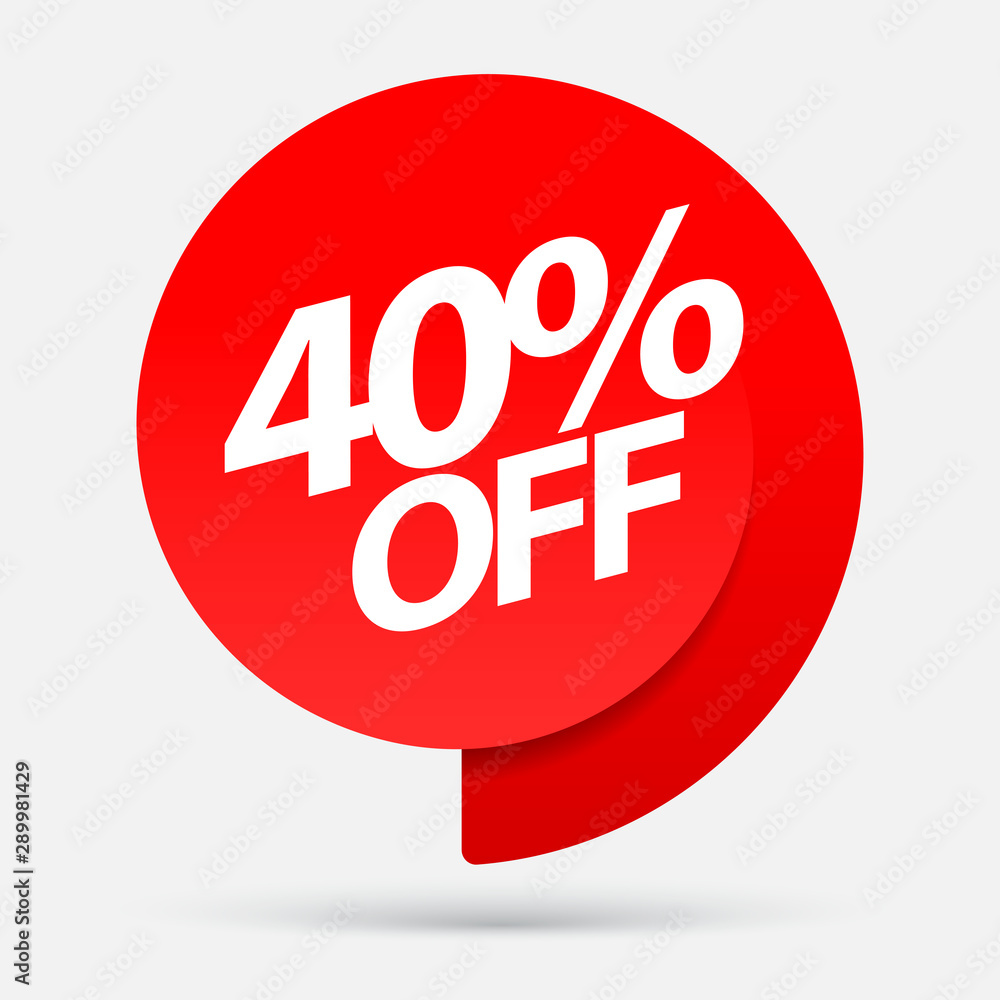 Sale of special offers. Discount with the price is 40 . An ad with a red tag for an advertising campaign at retail on the day of purchase. vector illustration Sale of special offers. Discount with the price is 40 . An ad with a red tag for an advertising campaign at retail on the day of purchase. vector illustration