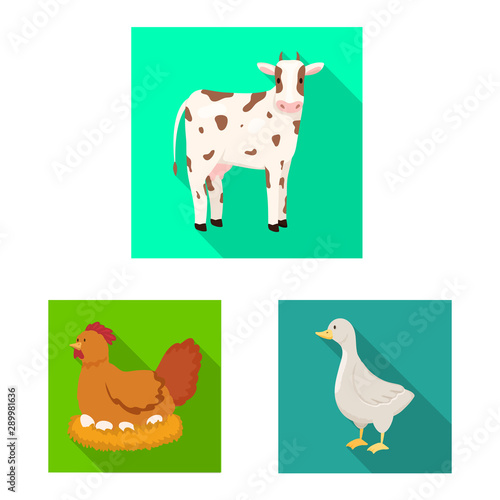 Vector illustration of breeding and kitchen logo. Collection of breeding and organic vector icon for stock. © pandavector