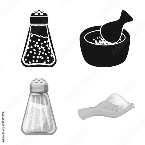 Vector illustration of cooking and sea symbol. Set of cooking and baking stock symbol for web.