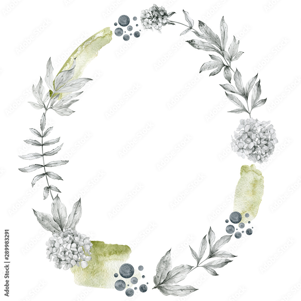 Obraz premium Flower sketch wreath