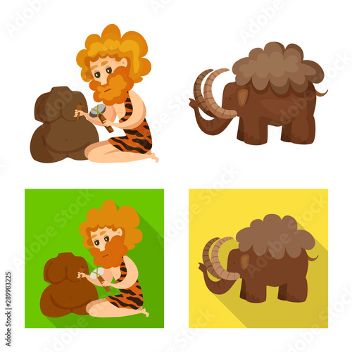 Vector illustration of evolution and prehistory sign. Collection of evolution and development vector icon for stock.
