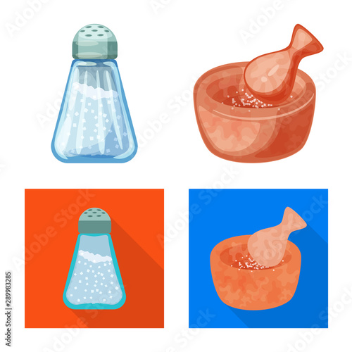 Vector illustration of cooking and sea sign. Collection of cooking and baking stock symbol for web.