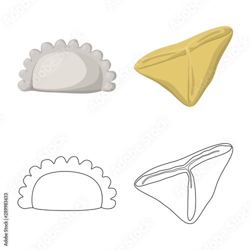 Vector design of products and cooking icon. Collection of products and appetizer vector icon for stock.