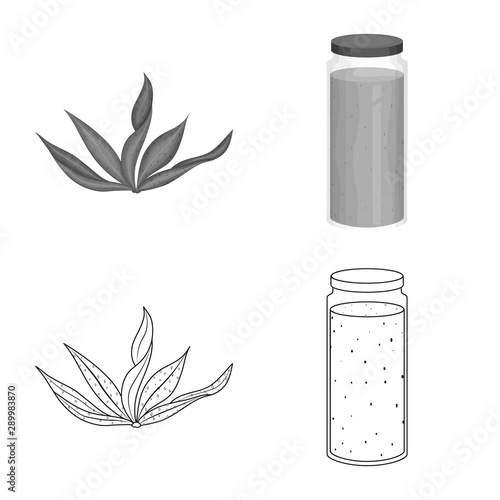 Vector design of protein and sea logo. Collection of protein and natural vector icon for stock.