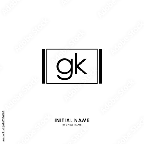G K GK Initial logo letter with minimalist concept. Vector with scandinavian style logo.