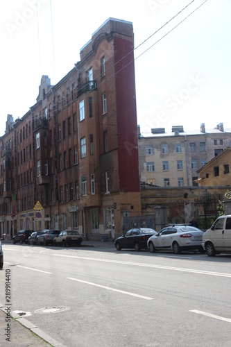 House-wall  flat building  architectural objects of St. Petersburg  attractions of the old city  tourism