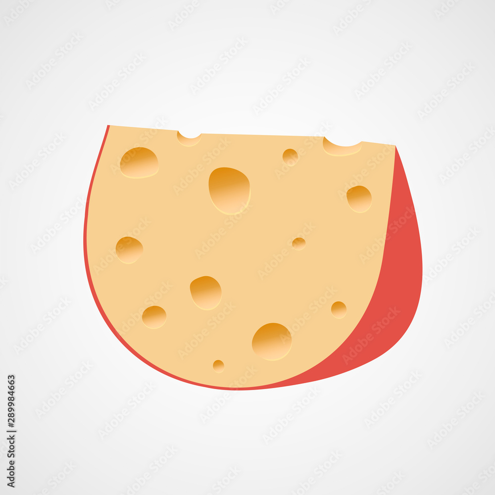 Appetizing slice of cheese. Vector illustration Appetizing slice of cheese. Vector illustration