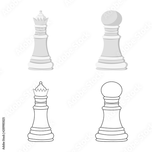 Isolated object of checkmate and thin sign. Set of checkmate and target stock symbol for web.