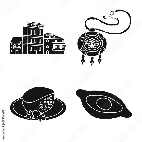 Isolated object of heritage and originality sign. Collection of heritage and traditions stock vector illustration.