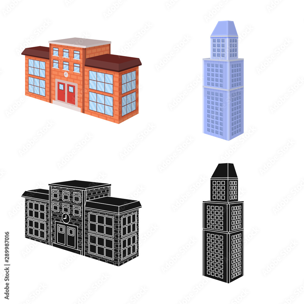 Vector design of construction and building icon. Set of construction and estate vector icon for stock.