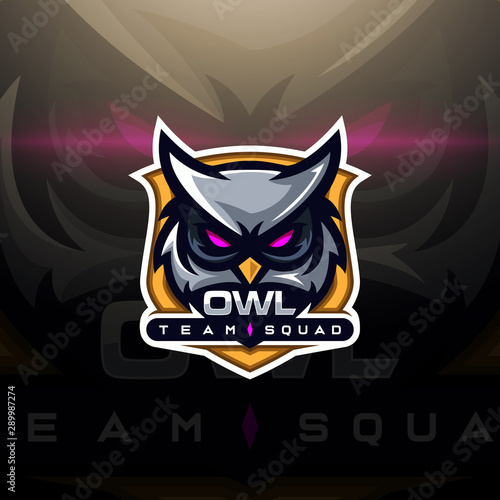 Owl head gaming logo esport
